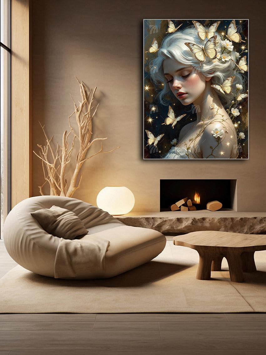 Ethereal Enchantment Mystische Weiblichkeit Wandbild – Detailansicht