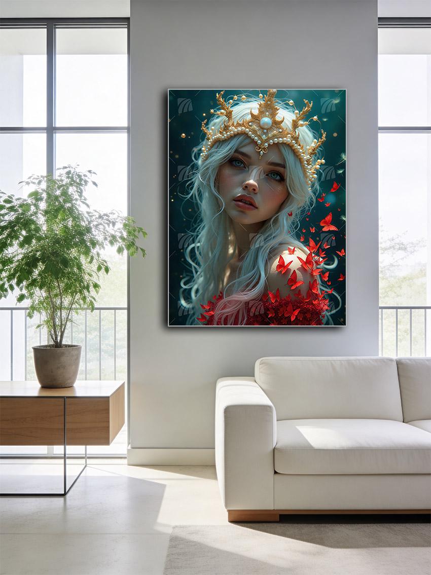 Ethereal Majesty Mystische Weiblichkeit Wandbild – Detailansicht