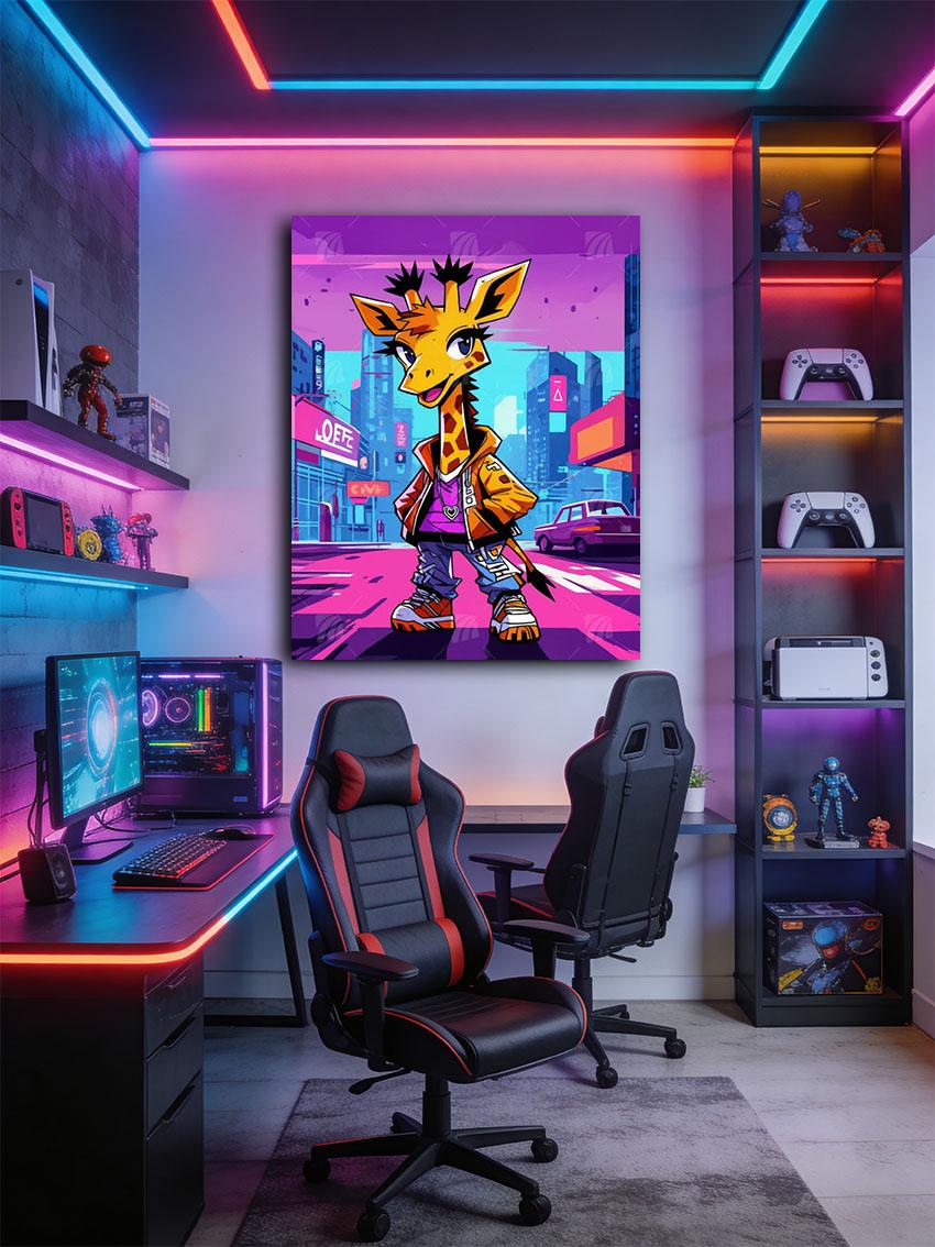 Urban Giraffe Pop Art Wandbild – Detailansicht