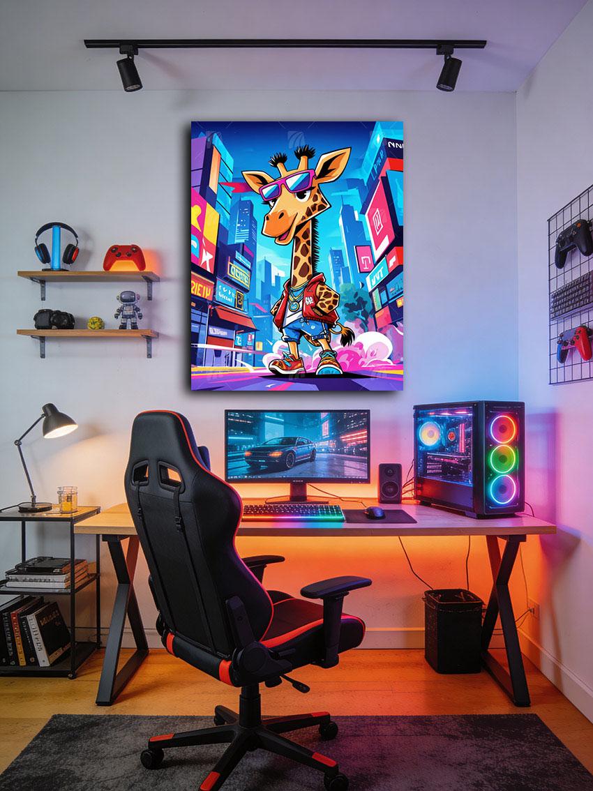 Urban Giraffe Pop Art Wandbild – Detailansicht