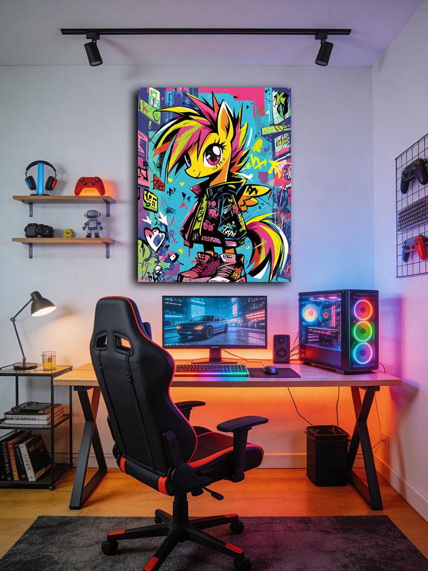 Urban Pony Pop Art Wandbild – Detailansicht