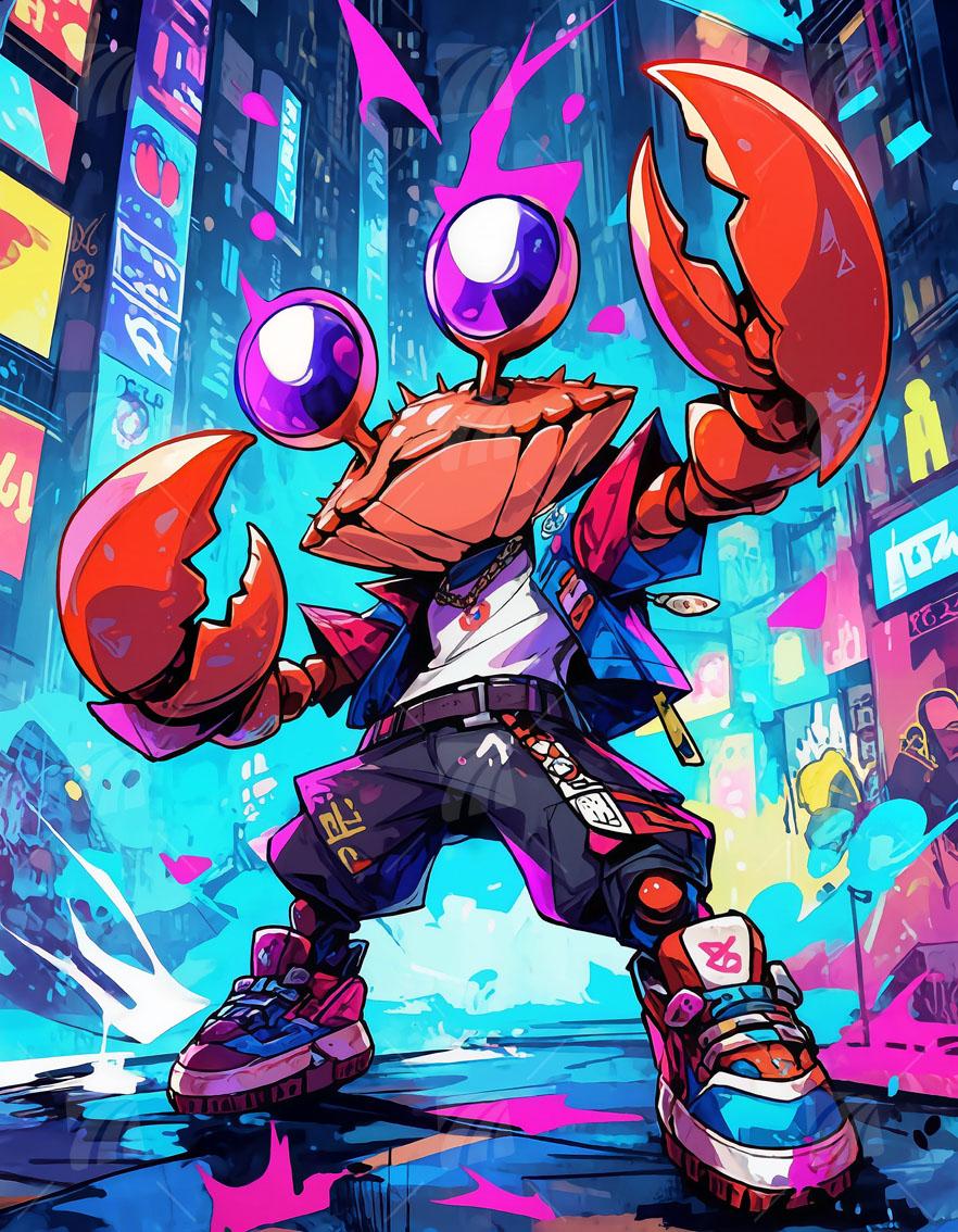 Streetwise Claw Pop Art Wandbild auf Aluminium Dibond Spanntuch