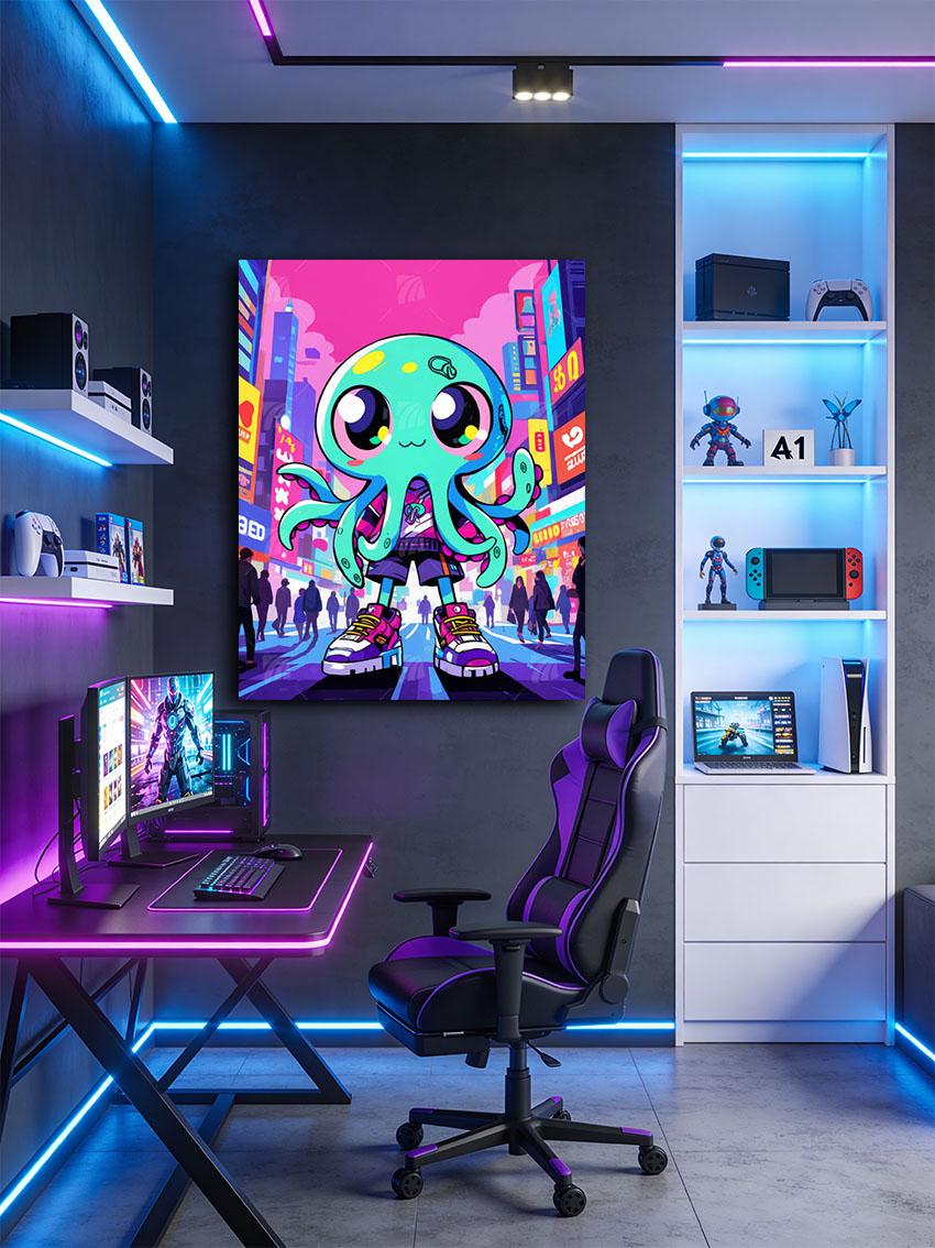 Urban Octopus Pop Art Wandbild – Detailansicht