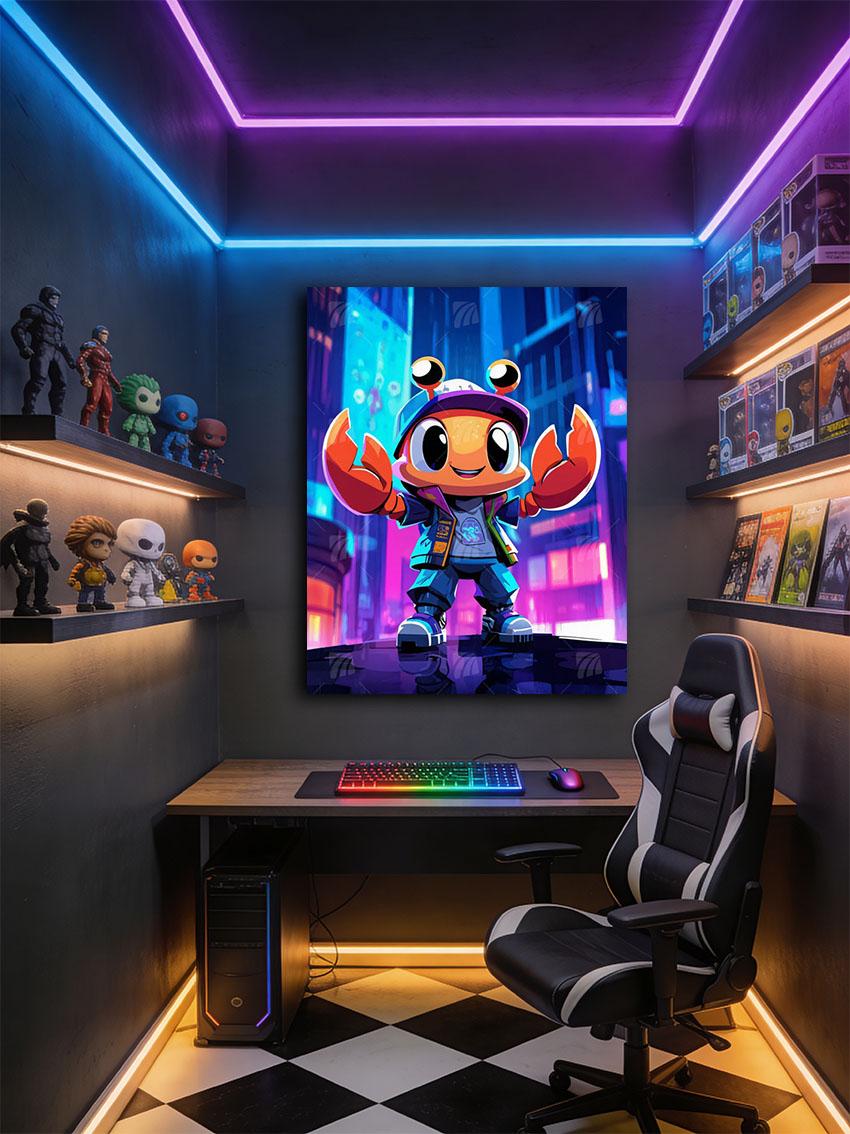 Urban Crab Pop Art Wandbild – Detailansicht