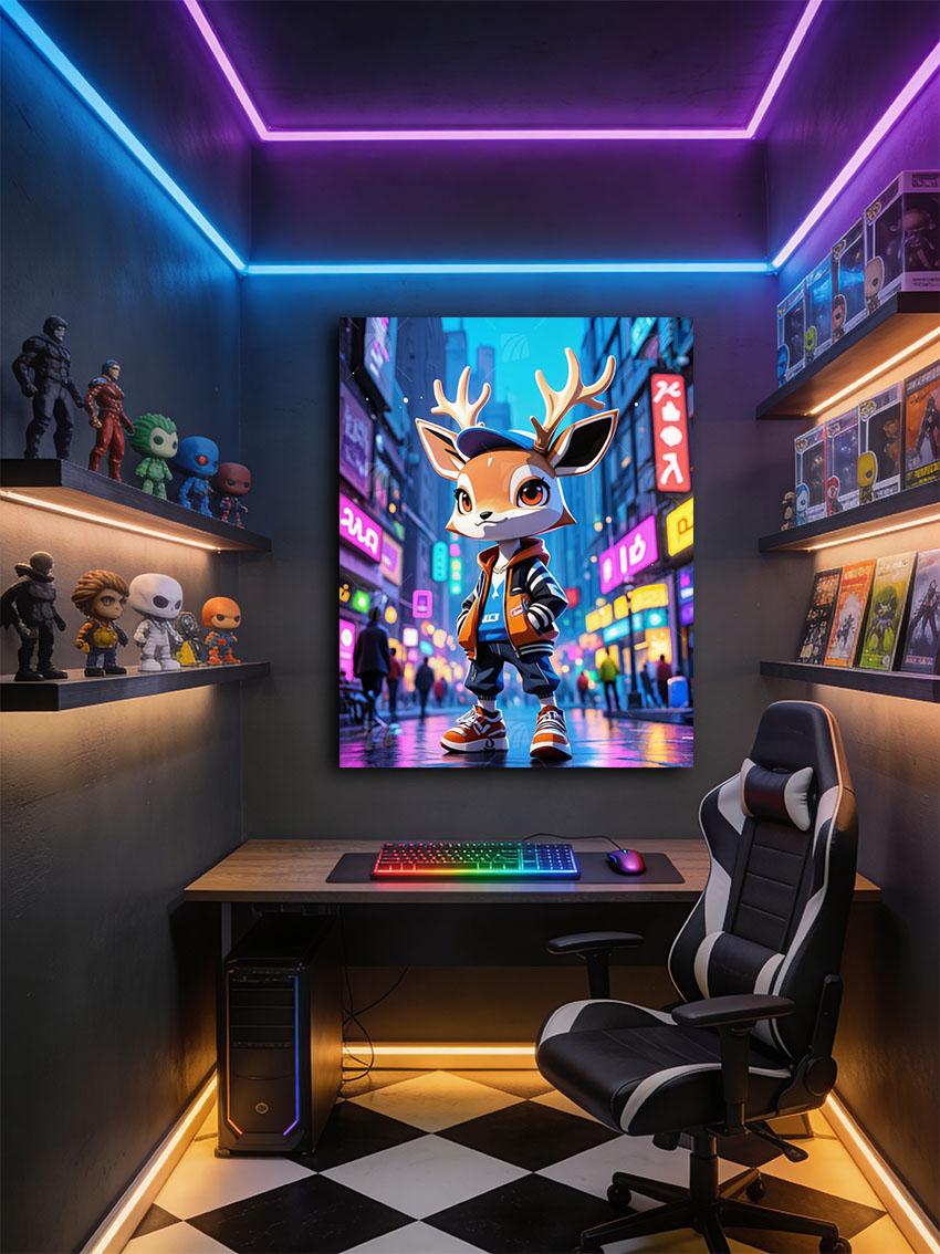 Urban Doe Neon Beasts Wandbild – Detailansicht