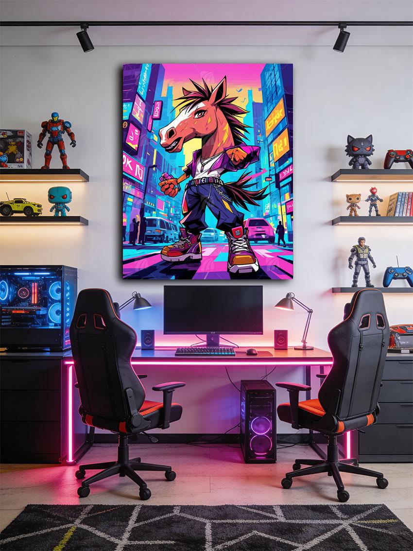 Urban Equine Pop Art Wandbild – Detailansicht