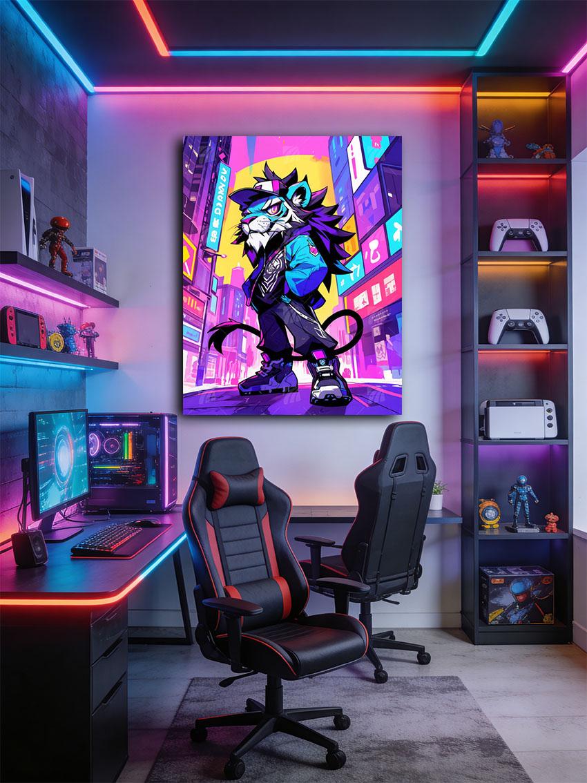 Urban Jungle Pop Art Wandbild – Detailansicht