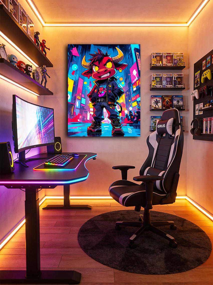 Urban Minotaur Pop Art Wandbild – Detailansicht