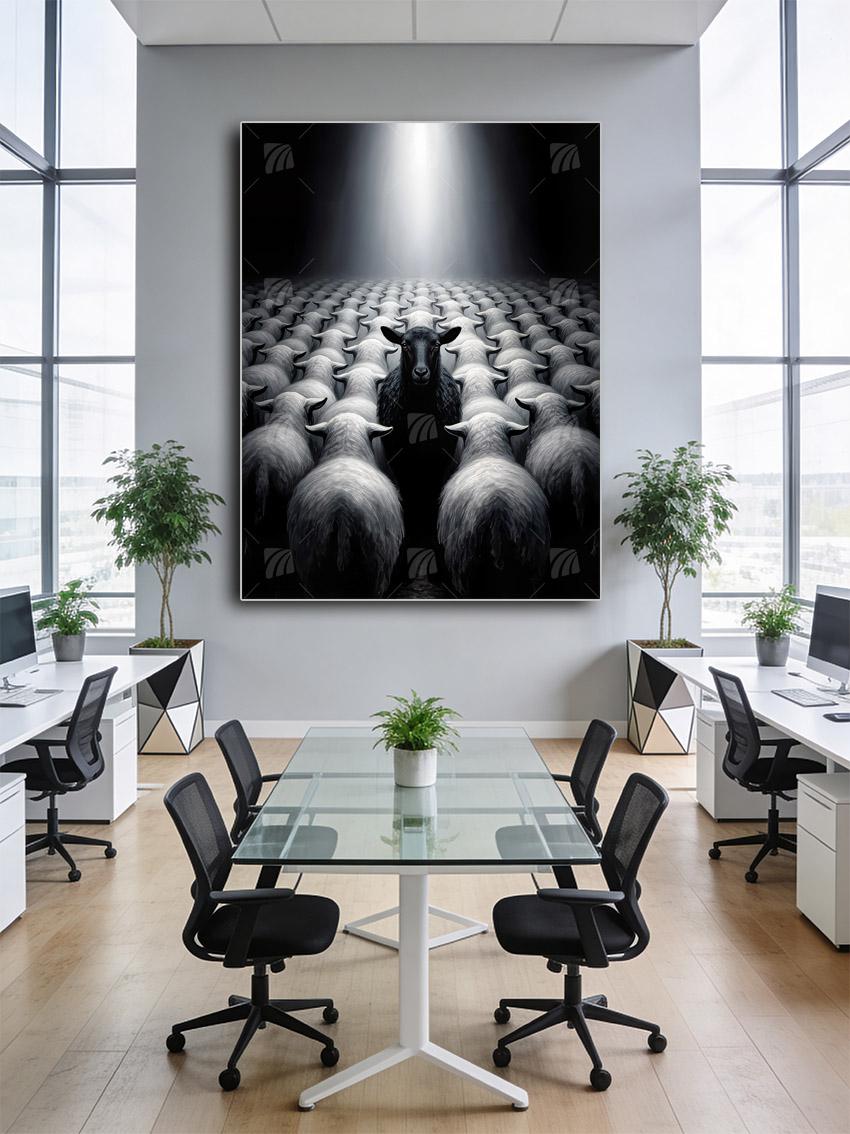 Black Sheep Tiere Wandbild – Detailansicht