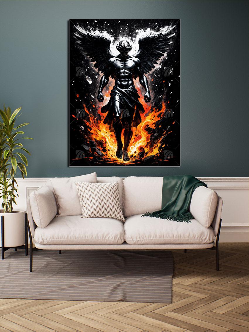Infernal Angel Mythisch Wandbild – Detailansicht