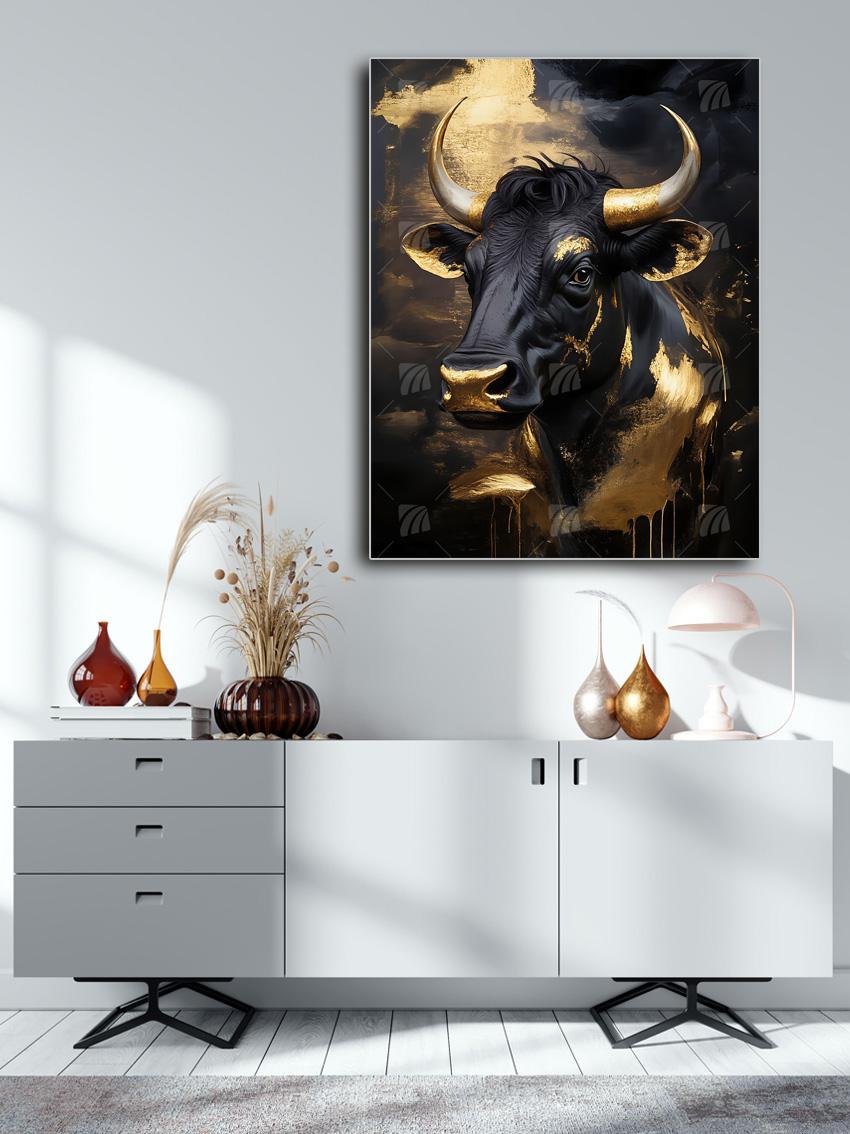 Golden Bull Tiere Wandbild – Detailansicht