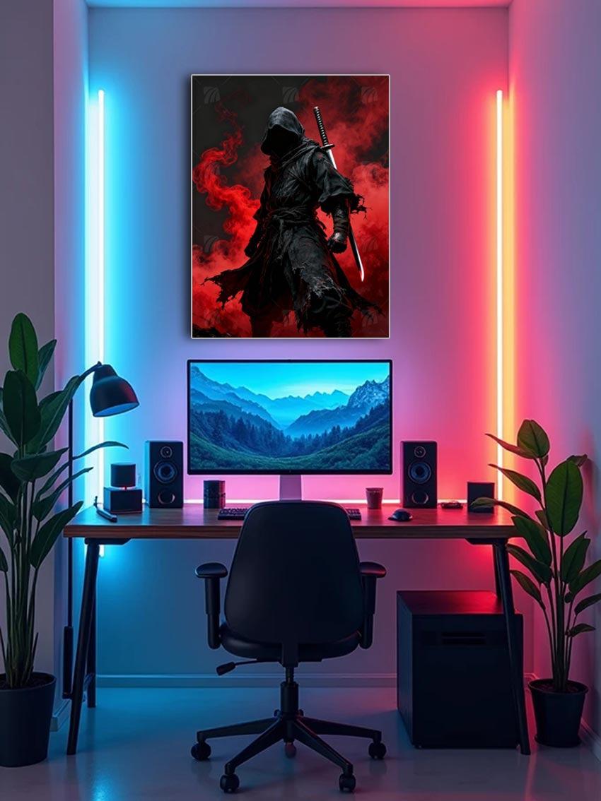 Shadow Ninja Krieger Wandbild – Detailansicht